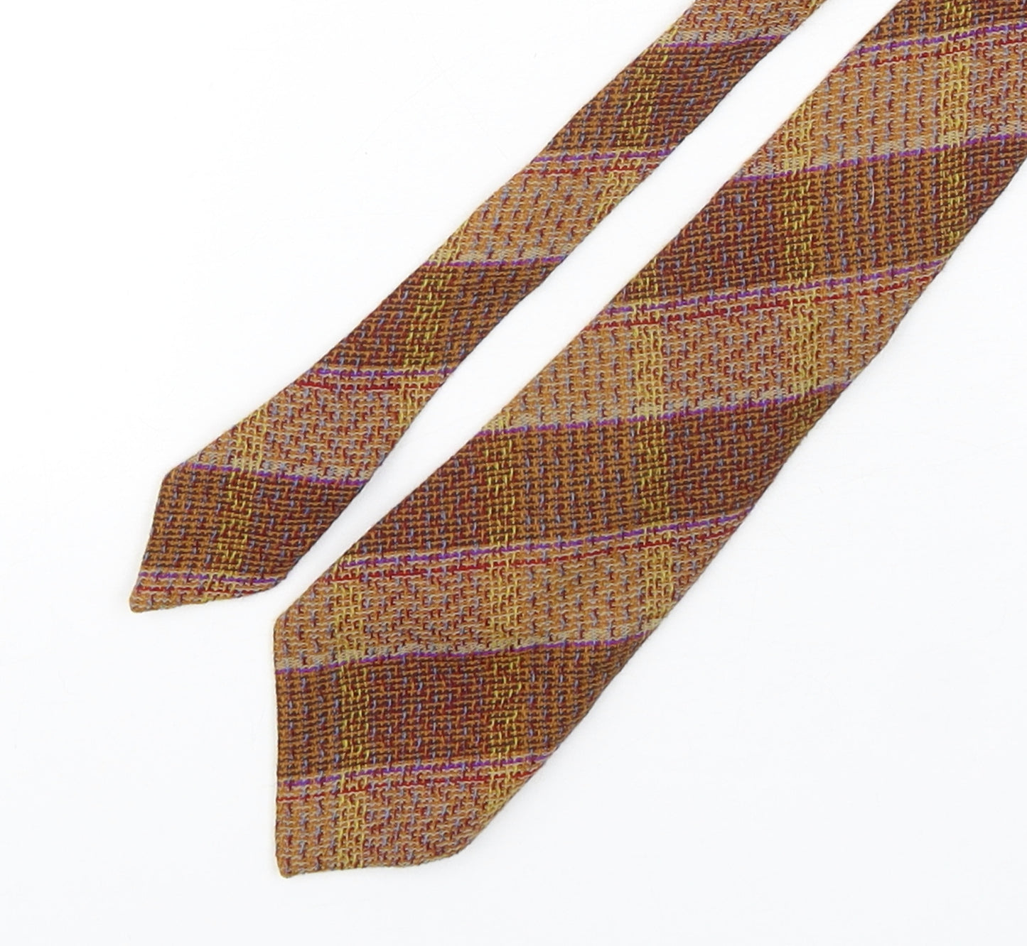 Preworn Mens Multicoloured Plaids & Checks Wool Pointed Tie One Size