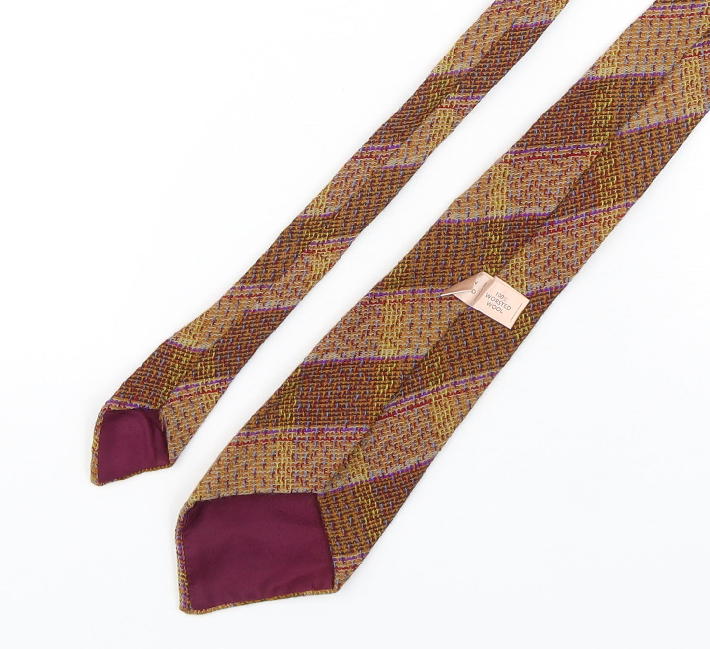 Preworn Mens Multicoloured Plaids & Checks Wool Pointed Tie One Size