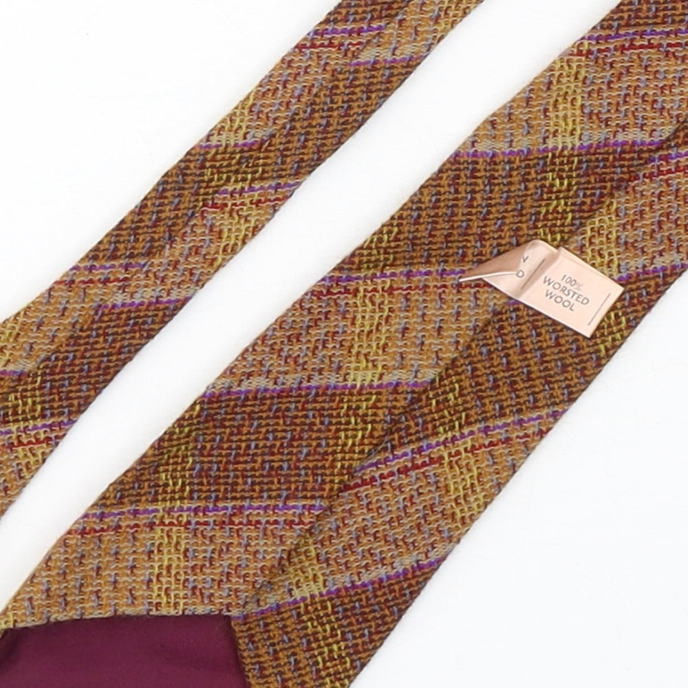 Preworn Mens Multicoloured Plaids & Checks Wool Pointed Tie One Size