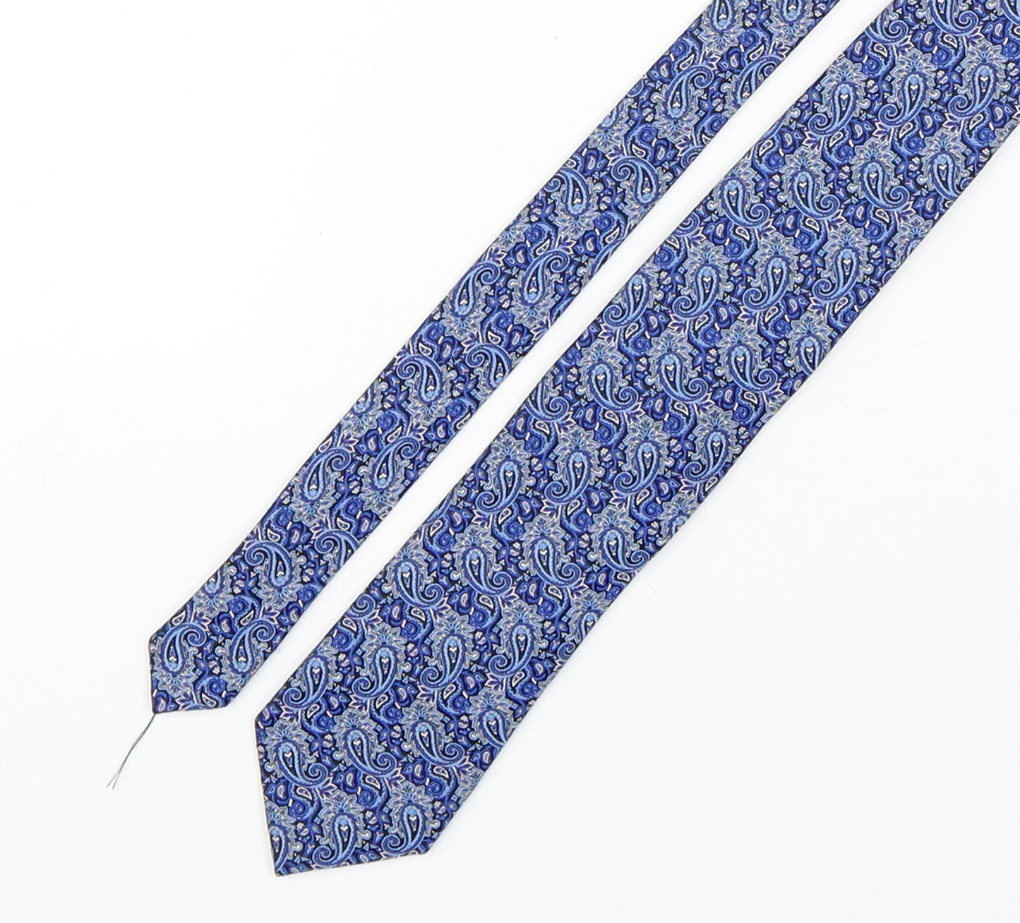Cecil Jones  Mens Blue Paisley Silk Pointed Tie One Size