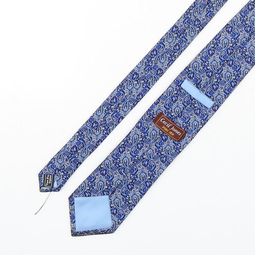 Cecil Jones  Mens Blue Paisley Silk Pointed Tie One Size