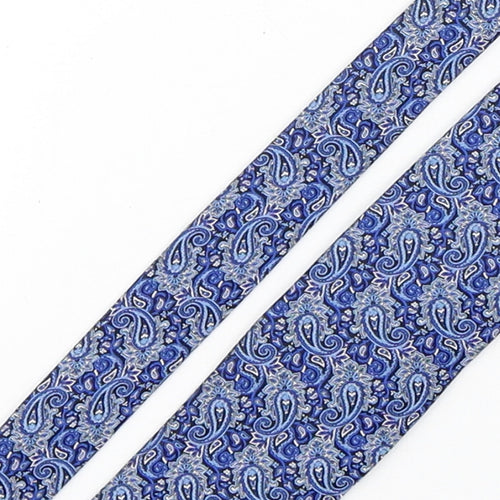 Cecil Jones  Mens Blue Paisley Silk Pointed Tie One Size