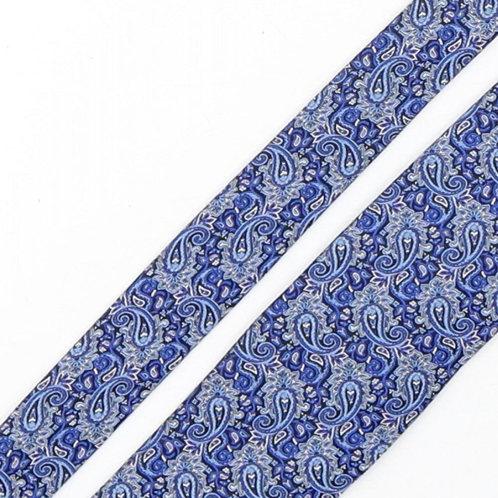 Cecil Jones  Mens Blue Paisley Silk Pointed Tie One Size