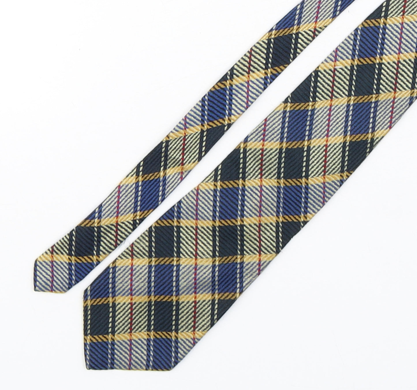 Preworn Mens Multicoloured Plaids & Checks Silk Pointed Tie One Size