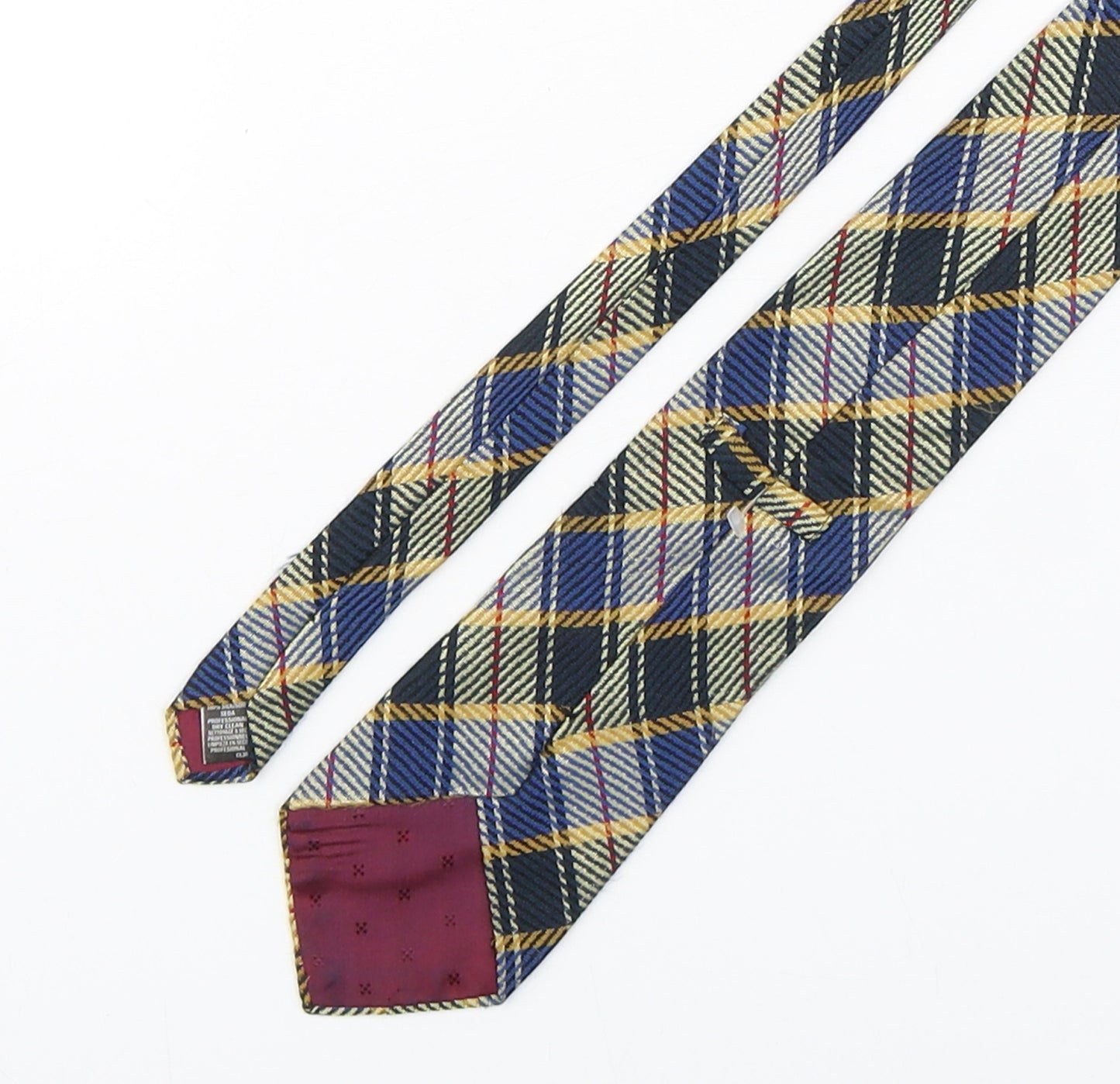 Preworn Mens Multicoloured Plaids & Checks Silk Pointed Tie One Size