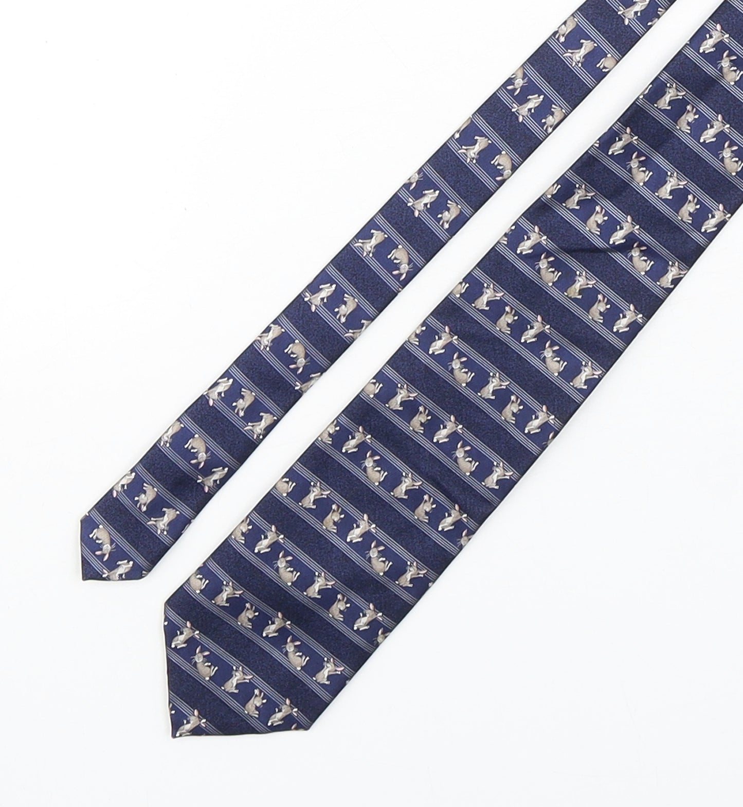 Marks and Spencer Mens Multicoloured Geometric Silk Pointed Tie One Size - rabbit print