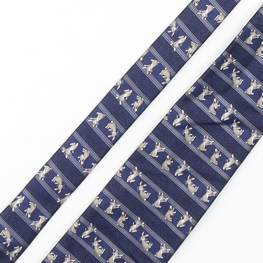 Marks and Spencer Mens Multicoloured Geometric Silk Pointed Tie One Size - rabbit print