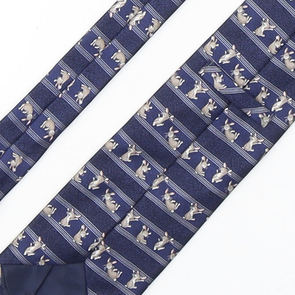 Marks and Spencer Mens Multicoloured Geometric Silk Pointed Tie One Size - rabbit print