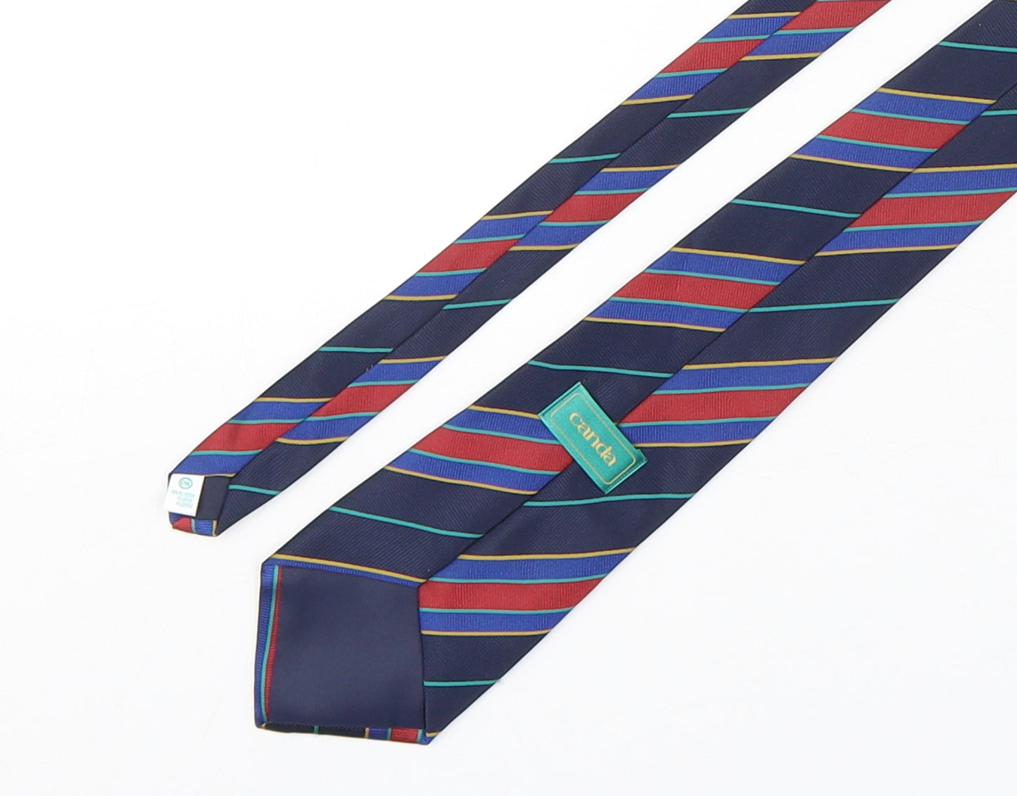 Canda Mens Multicoloured Striped Polyester Pointed Tie One Size