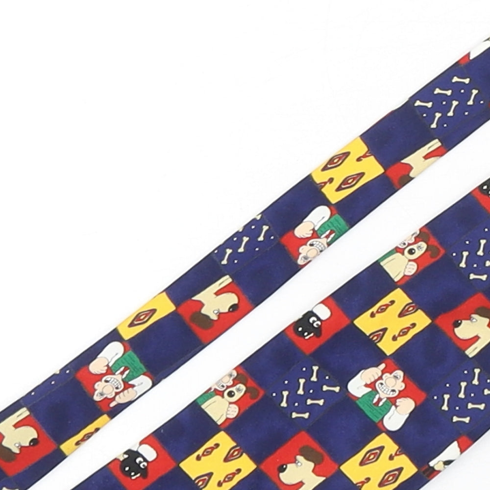 Marks and Spencer Mens Multicoloured Geometric Polyester Pointed Tie One Size - Wallace And Gromit