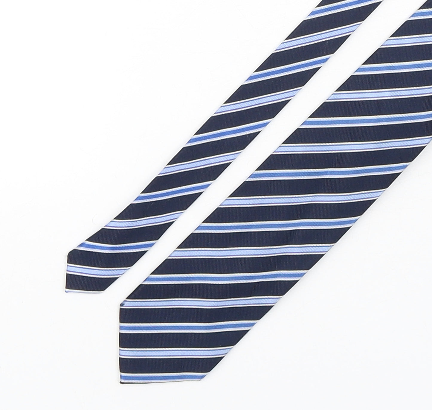Preworn Mens Blue Striped Silk Pointed Tie One Size