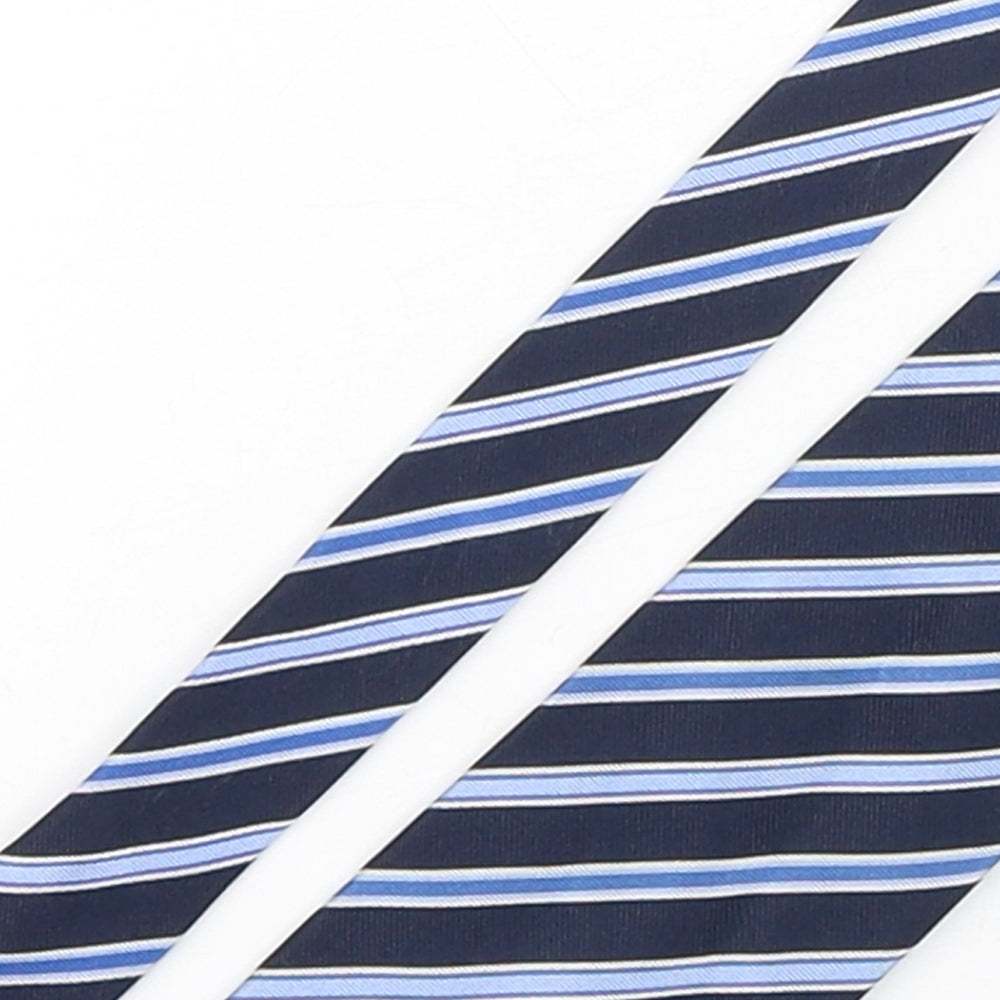 Preworn Mens Blue Striped Silk Pointed Tie One Size