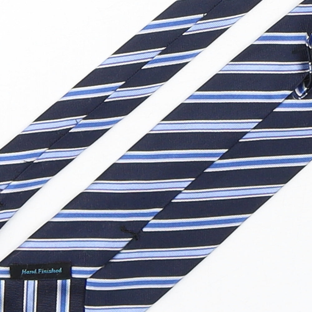 Preworn Mens Blue Striped Silk Pointed Tie One Size