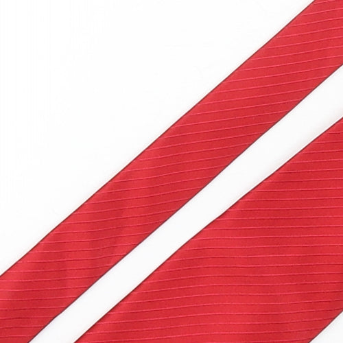 Paul Malone  Mens Red Striped Polyester Pointed Tie One Size
