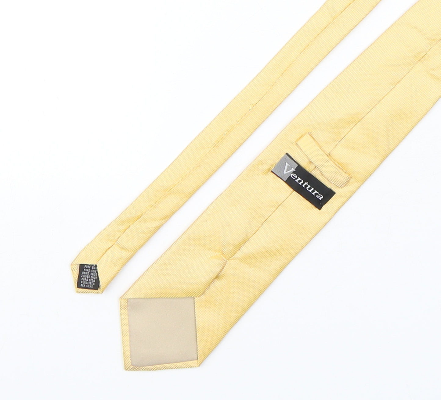 Ventura  Mens Gold Grenadine Silk Pointed Tie One Size