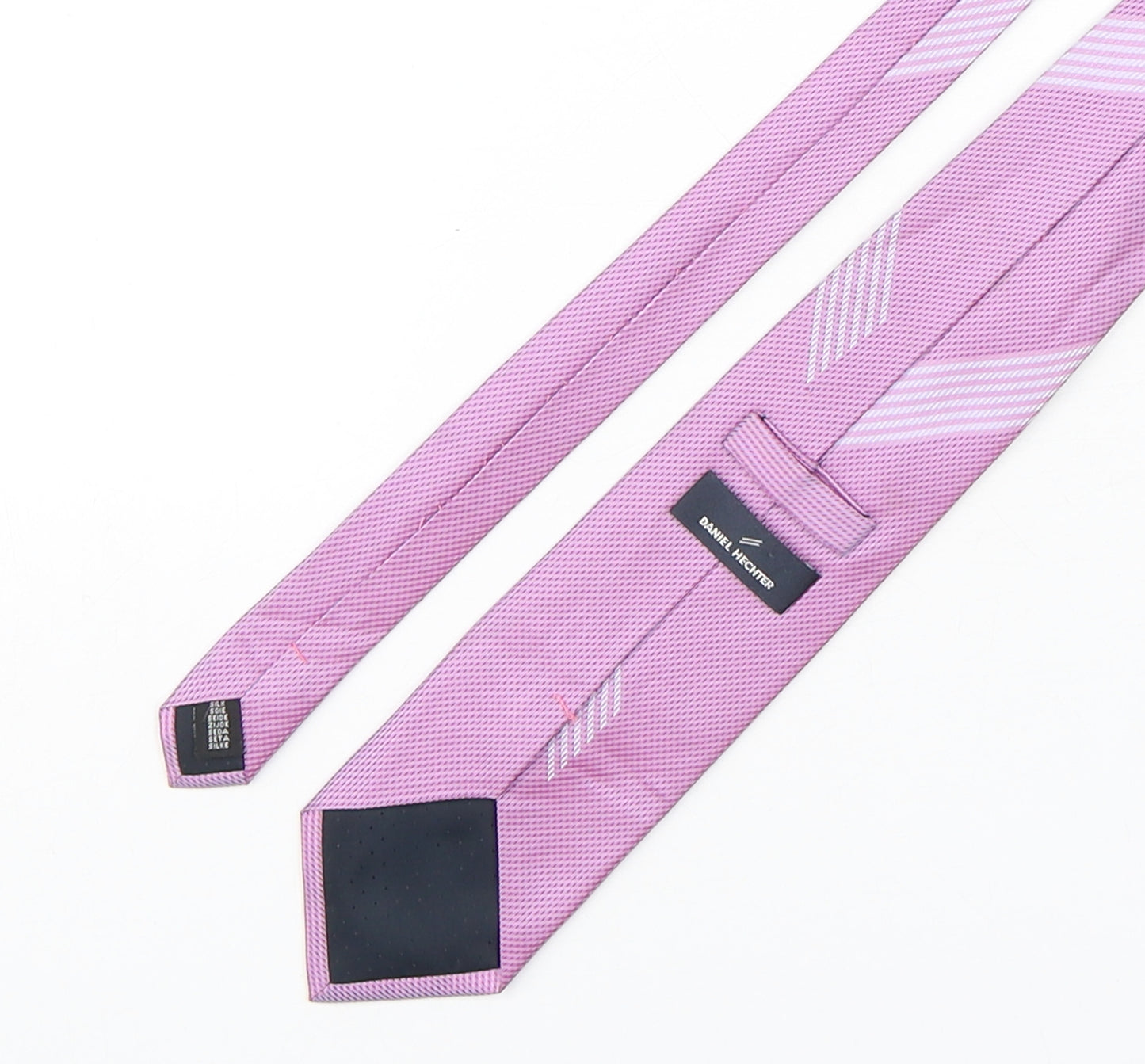 Daniel Hechter  Mens Pink Plaids & Checks Silk Pointed Tie One Size