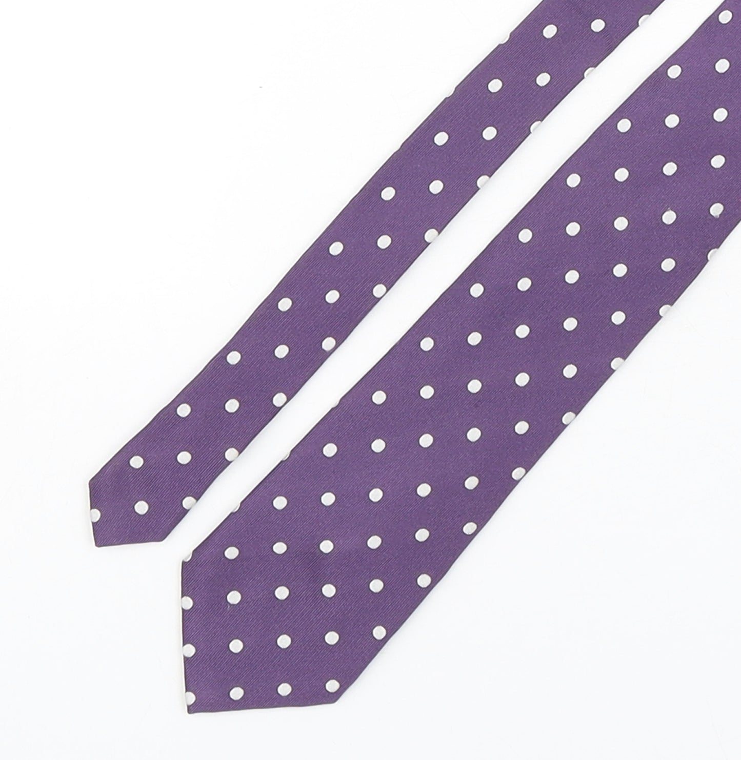 Osborne  Mens Purple Polka Dot Silk Pointed Tie One Size