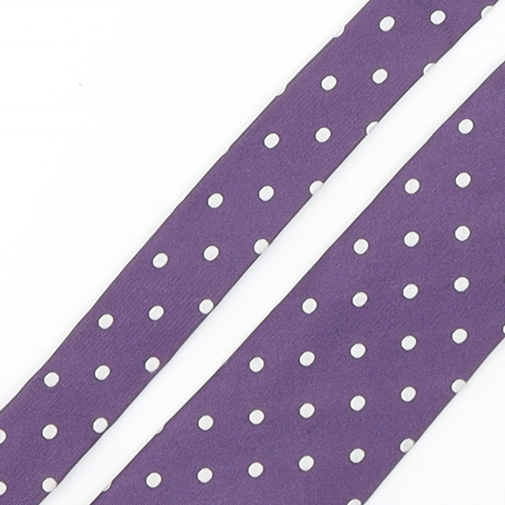 Osborne  Mens Purple Polka Dot Silk Pointed Tie One Size