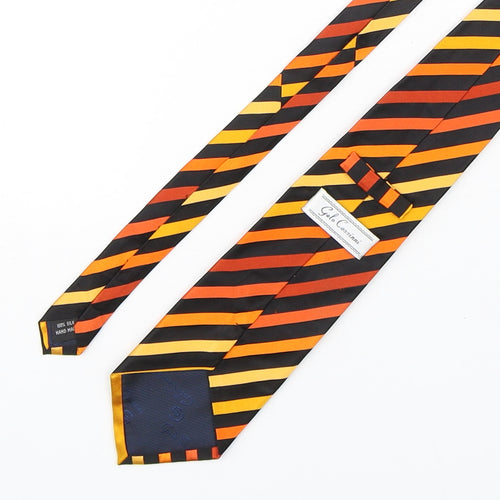 Galo Cossinni Mens Multicoloured Striped Silk Pointed Tie One Size