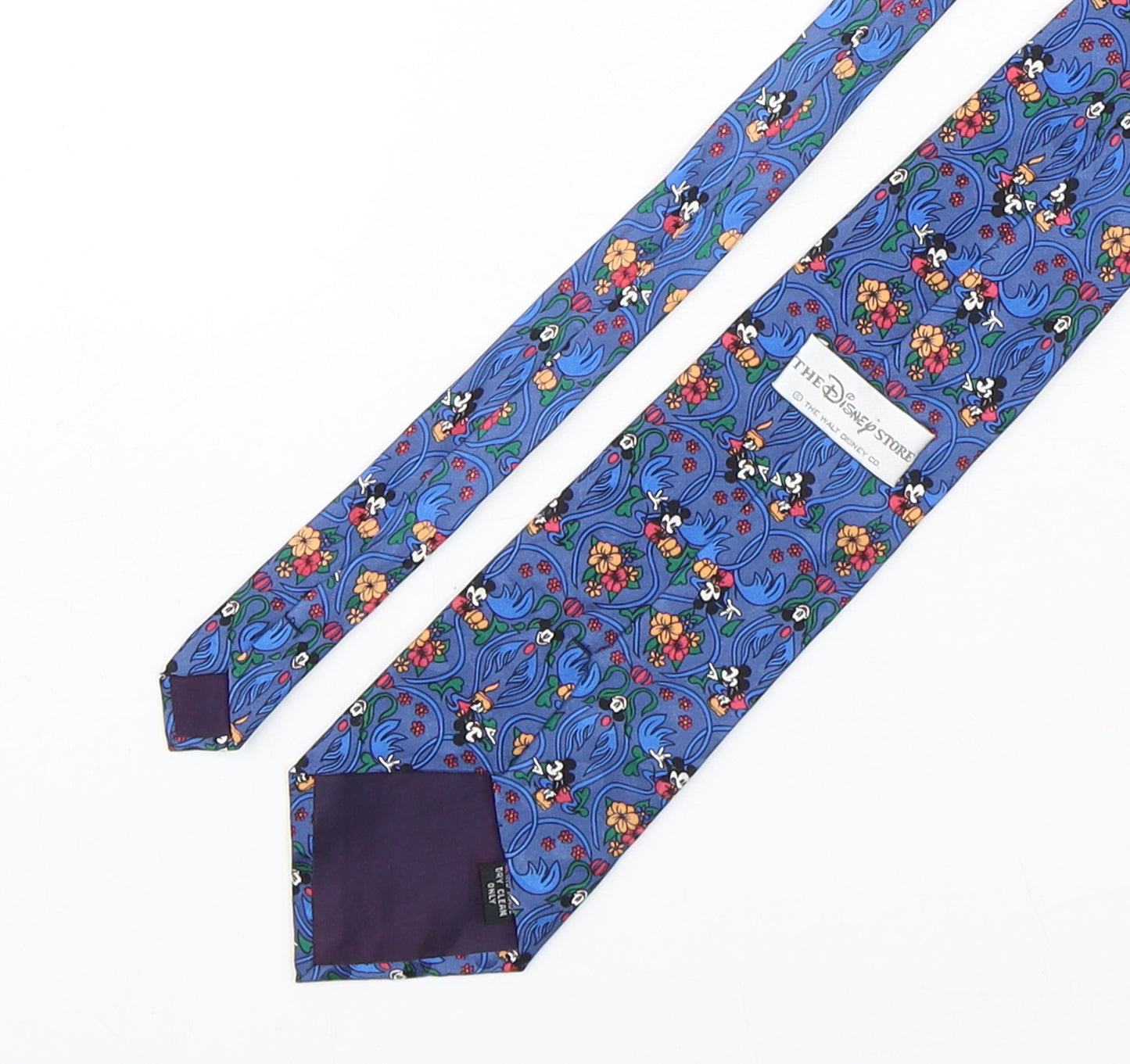 The Disney Store Mens Multicoloured Floral Silk Pointed Tie One Size - Mickey Mouse