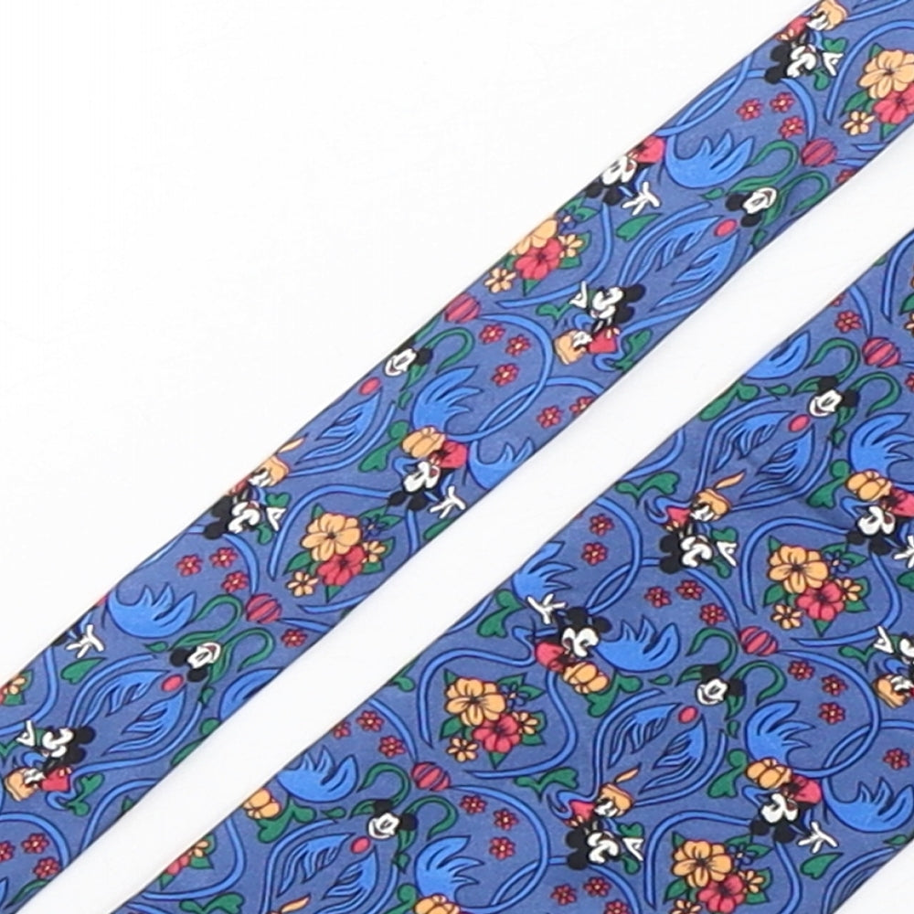 The Disney Store Mens Multicoloured Floral Silk Pointed Tie One Size - Mickey Mouse
