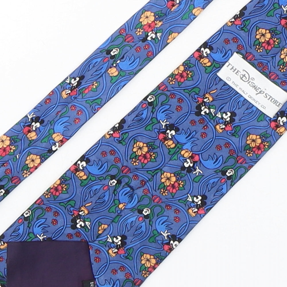 The Disney Store Mens Multicoloured Floral Silk Pointed Tie One Size - Mickey Mouse