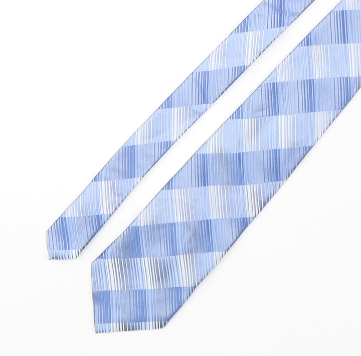 Racing Green Mens Blue Striped Silk Pointed Tie One Size