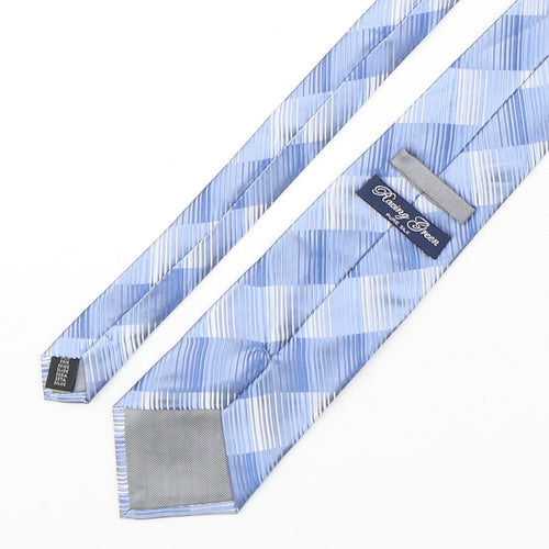Racing Green  Mens Blue Striped Silk Pointed Tie One Size