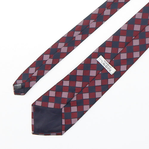 Savatini Mens Multicoloured Plaids & Checks Polyester Pointed Tie One Size