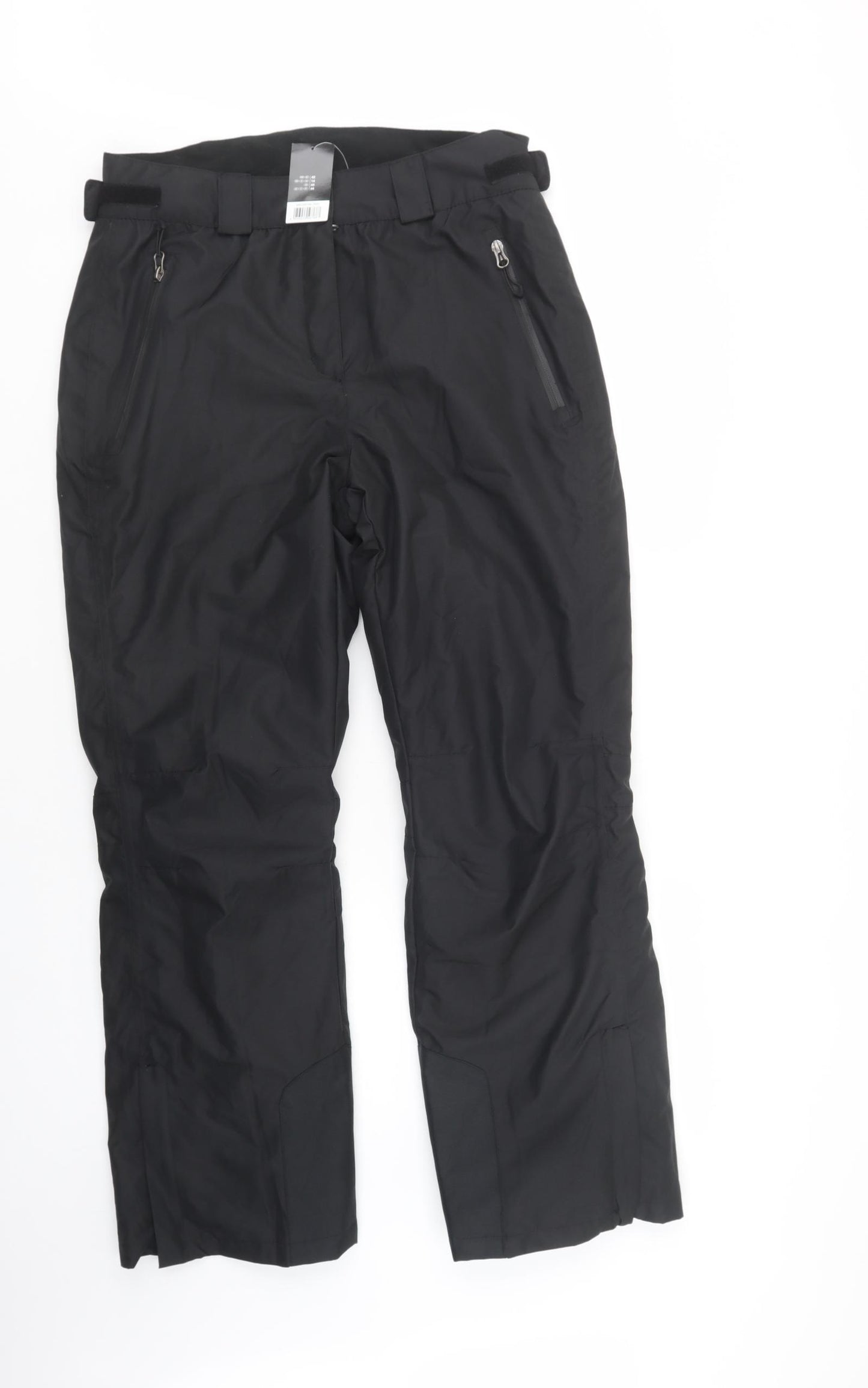 Crivit Womens Black  Polyester Snow Pants Trousers Size 14 L30 in Regular Snap