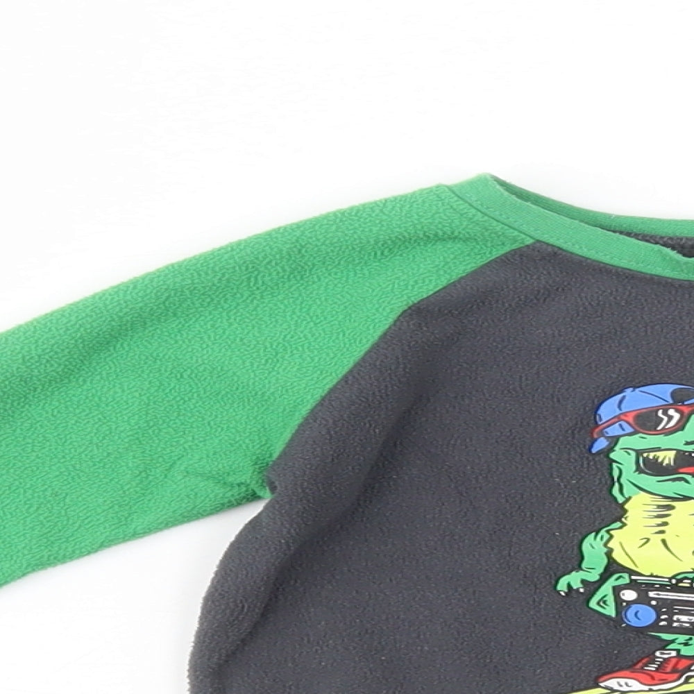 Primark Baby Grey Colourblock Polyester Pullover Jumper Size 18-24 Months  Pullover - Dino