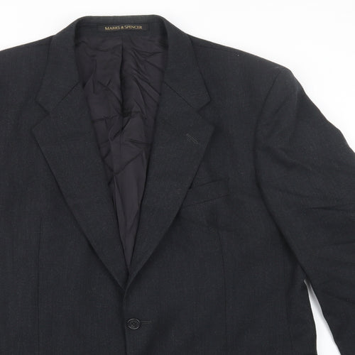 Marks and Spencer Mens Black   Jacket Blazer Size L  Button