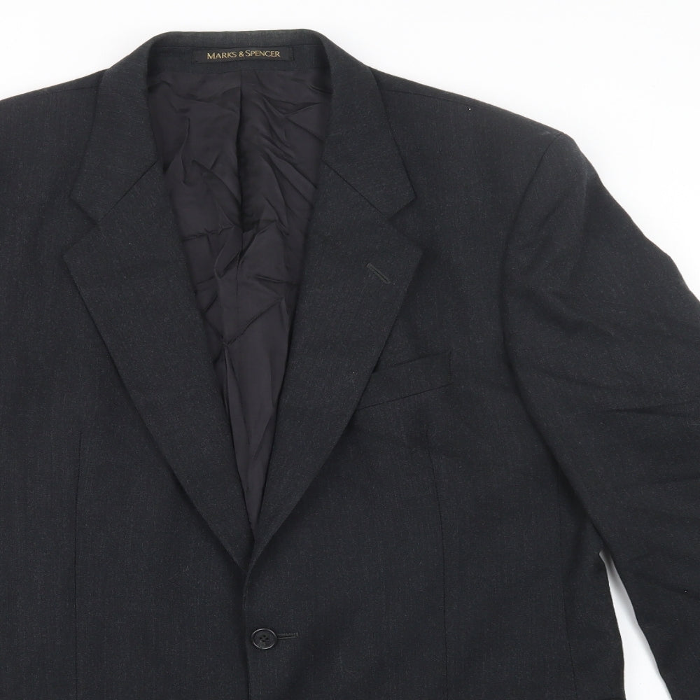 Marks and Spencer Mens Black   Jacket Blazer Size L  Button