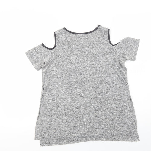 Select Womens Grey  Polyester Basic Blouse Size 10 Crew Neck - Not My Problem