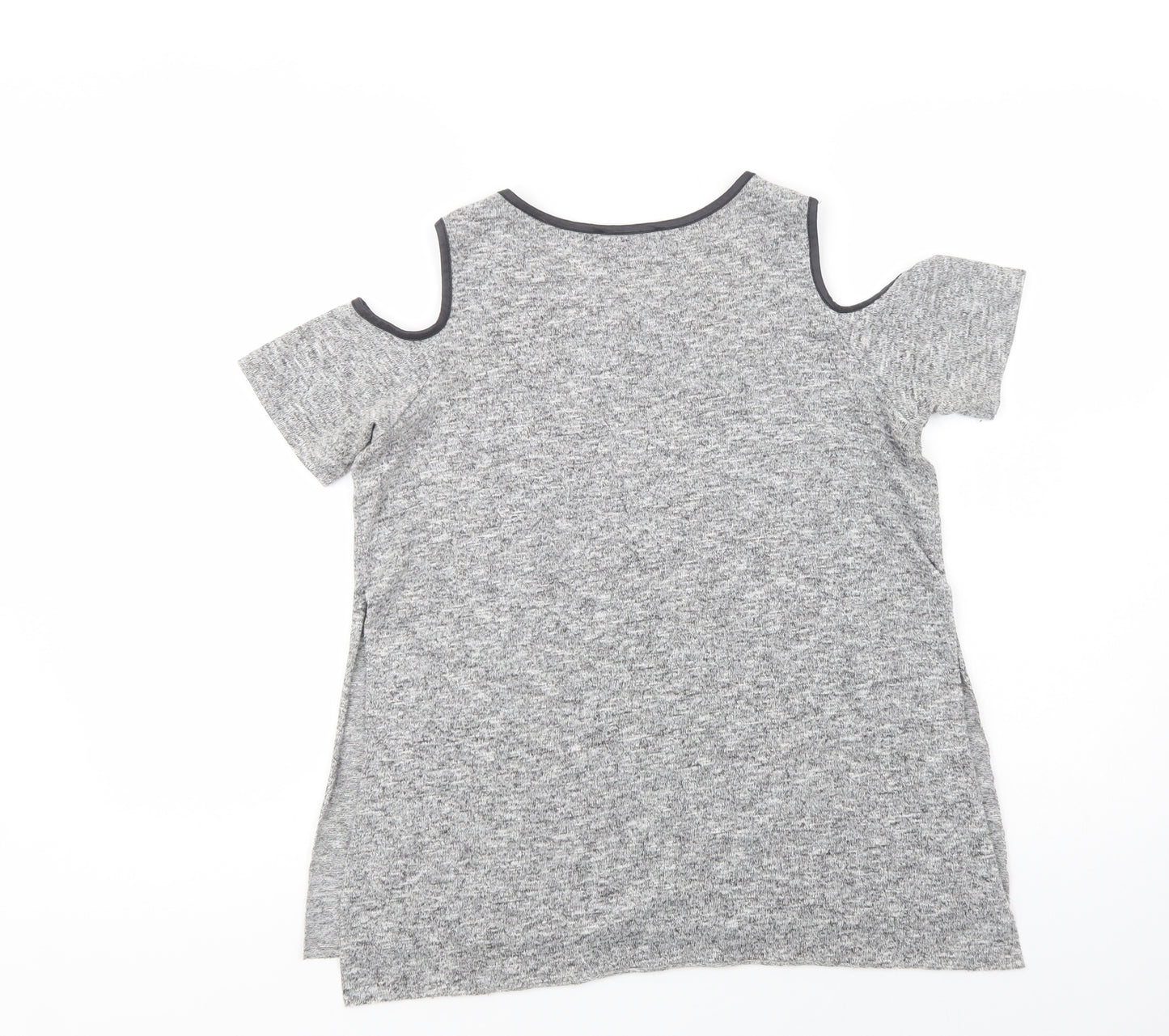 Select Womens Grey  Polyester Basic Blouse Size 10 Crew Neck - Not My Problem