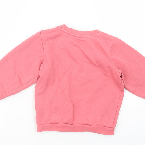 PUMA Baby Pink  Cotton Pullover Jumper Size 12-18 Months  Snap