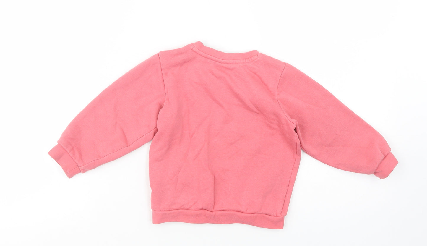 PUMA Baby Pink  Cotton Pullover Jumper Size 12-18 Months  Snap