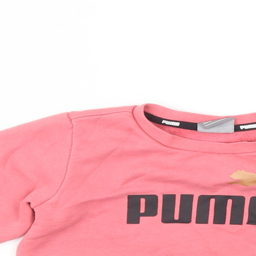 PUMA Baby Pink  Cotton Pullover Jumper Size 12-18 Months  Snap