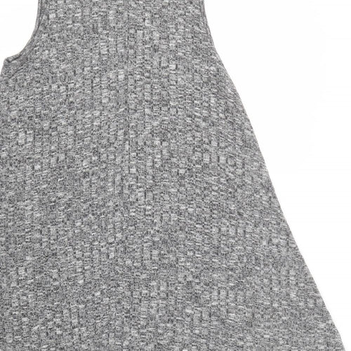 Apricot Womens Grey Mock Neck  Viscose Tunic Jumper Size 10