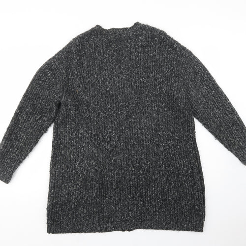 Atmosphere Womens Grey Crew Neck  Acrylic Full Zip Jumper Size 16