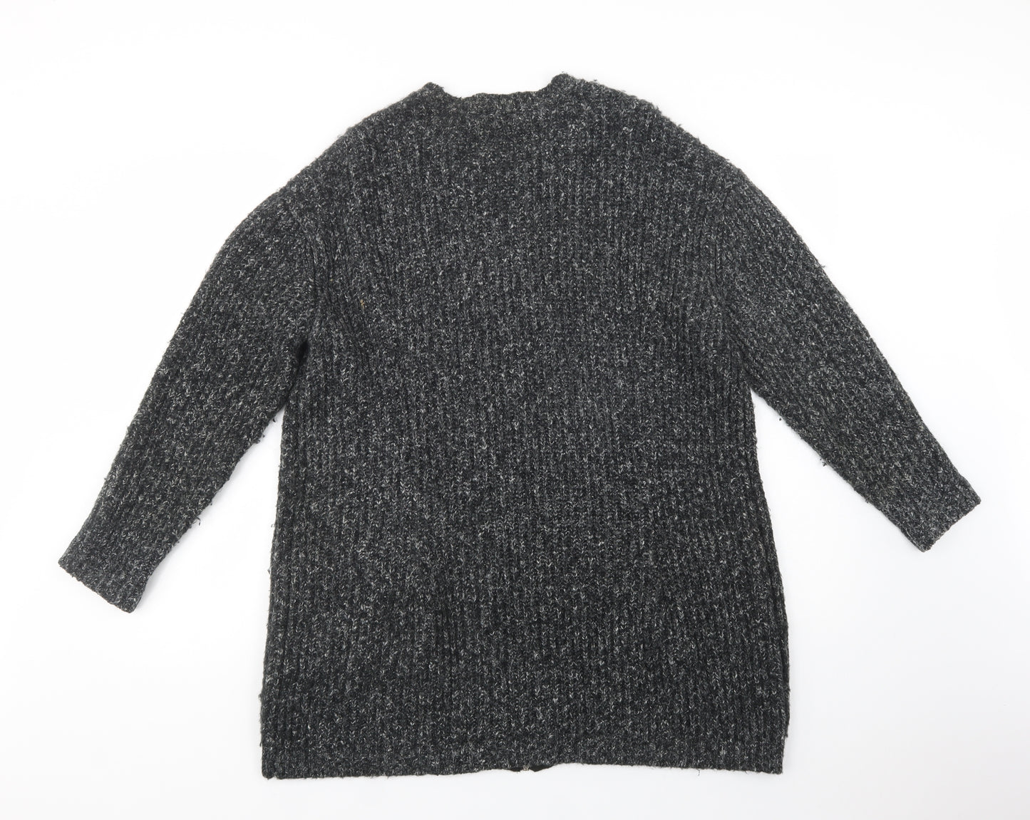 Atmosphere Womens Grey Crew Neck  Acrylic Full Zip Jumper Size 16
