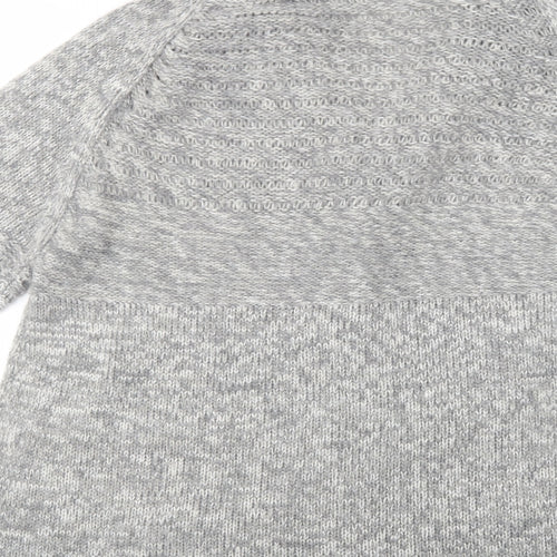 Heart & Soul Womens Grey Collared  Acrylic Cardigan Jumper Size L