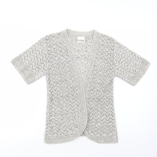 Pulse Womens Beige V-Neck  Acrylic Cardigan Jumper Size S