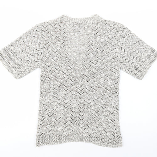 Pulse Womens Beige V-Neck  Acrylic Cardigan Jumper Size S