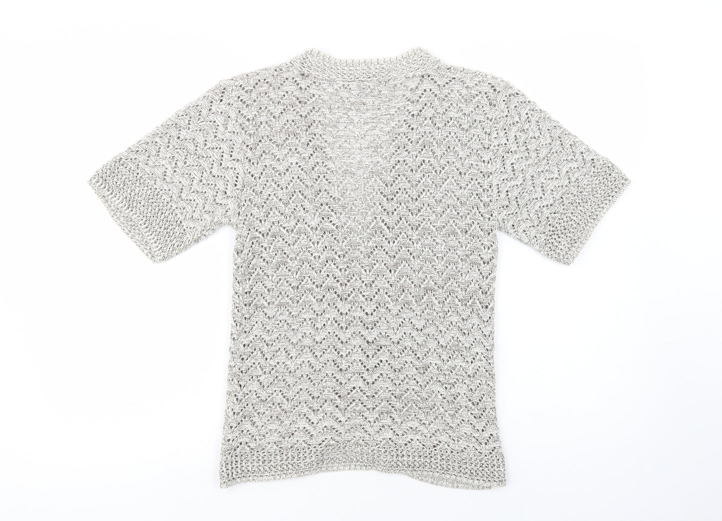 Pulse Womens Beige V-Neck  Acrylic Cardigan Jumper Size S