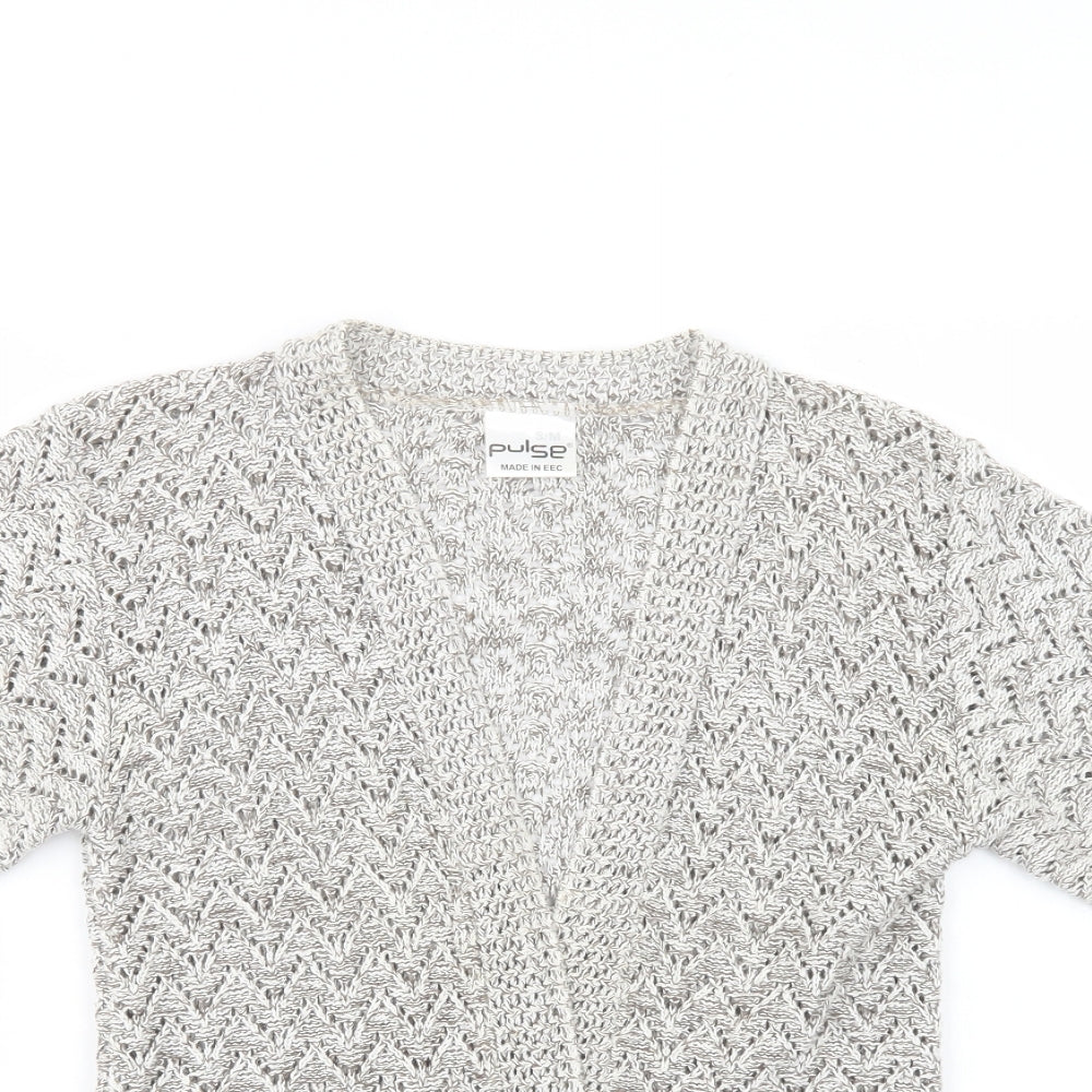 Pulse Womens Beige V-Neck  Acrylic Cardigan Jumper Size S