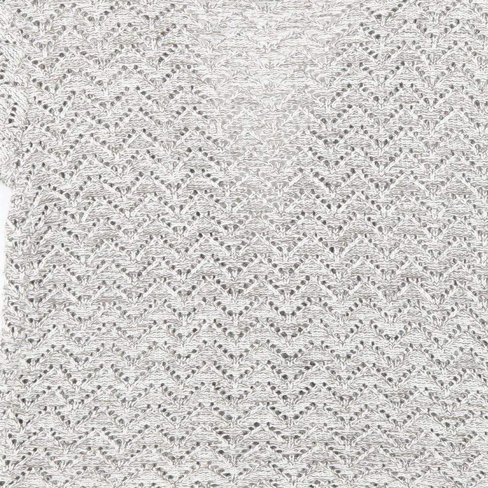 Pulse Womens Beige V-Neck  Acrylic Cardigan Jumper Size S