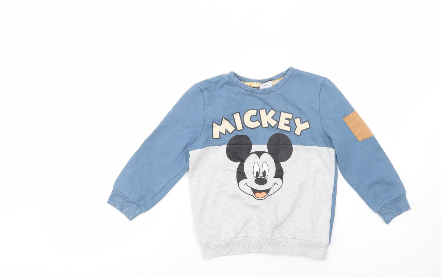 George Girls Blue Colourblock Cotton Pullover Sweatshirt Size 4-5 Years  Pullover - Mickey Mouse