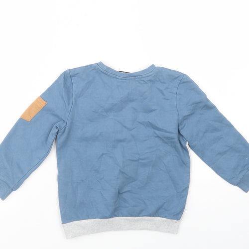 George Girls Blue Colourblock Cotton Pullover Sweatshirt Size 4-5 Years  Pullover - Mickey Mouse