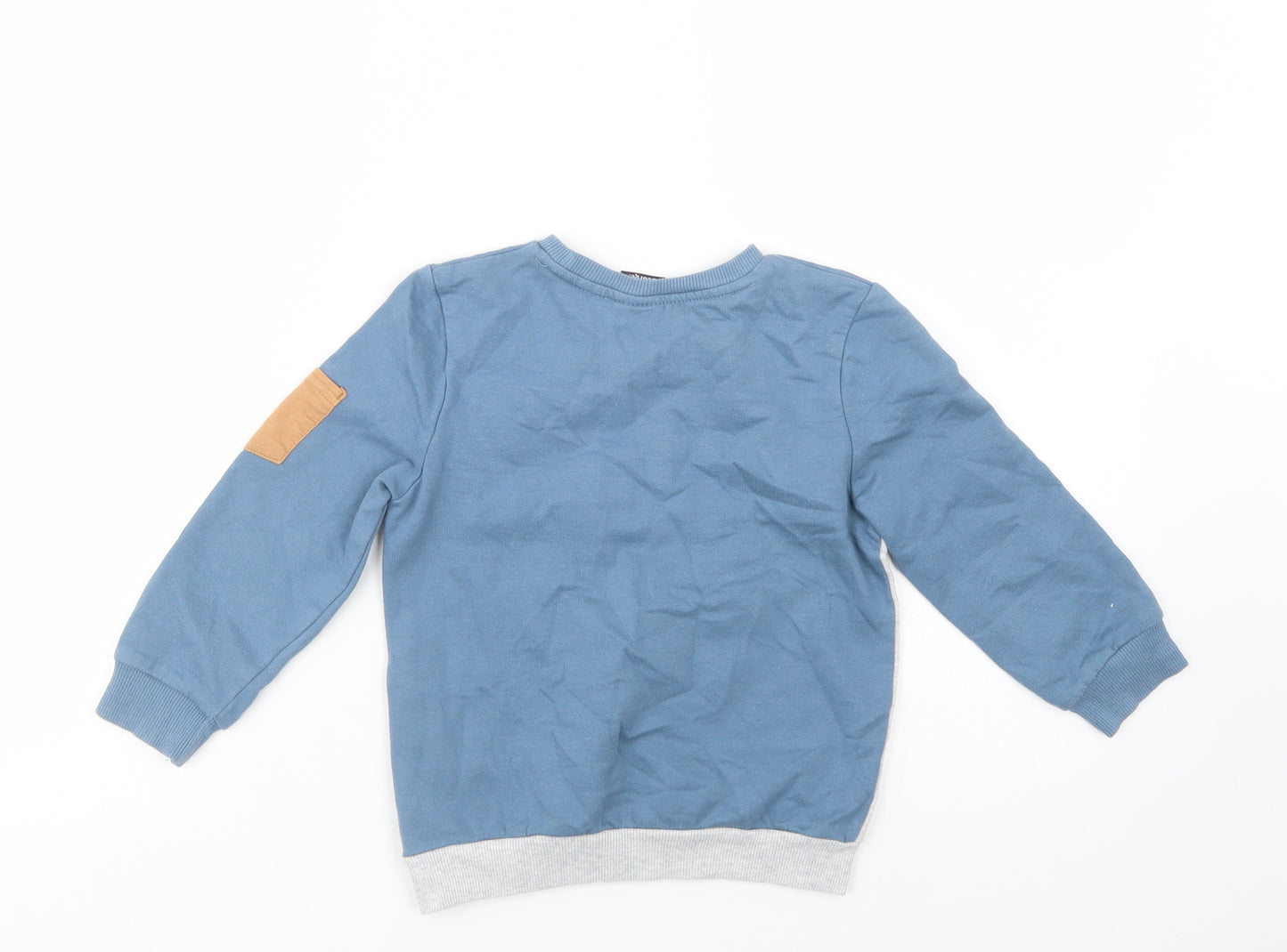 George Girls Blue Colourblock Cotton Pullover Sweatshirt Size 4-5 Years  Pullover - Mickey Mouse